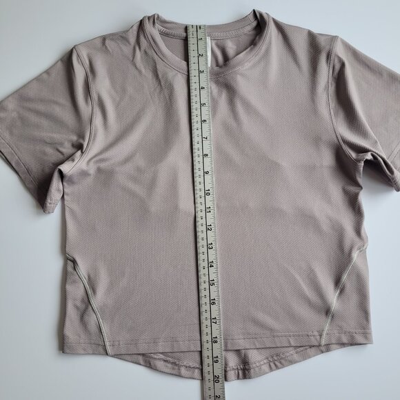 Lululemon Ventilated Open-Back Training T-Shirt Mauve Grey - Picture 5 of 9